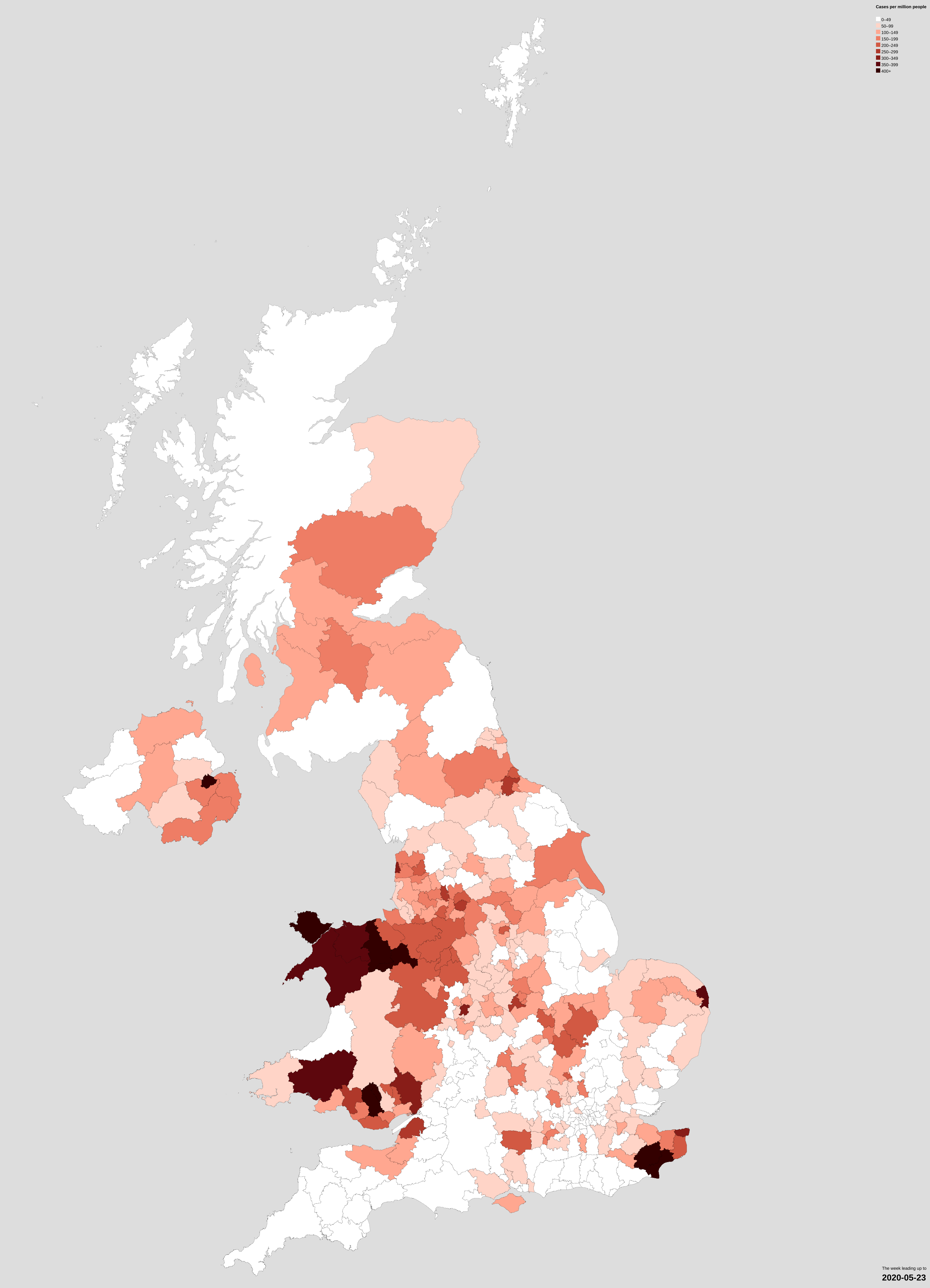 Coronavirus spread across the UK, confirmed cases from 8th March to ...